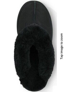 UGG Coquette Suede Signature Logo Cold Weather Slippers, Black, Size 10, Women's